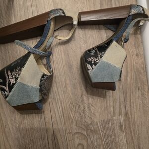 Jessica Simpson Patchwork Platform Sandals 38 1/2